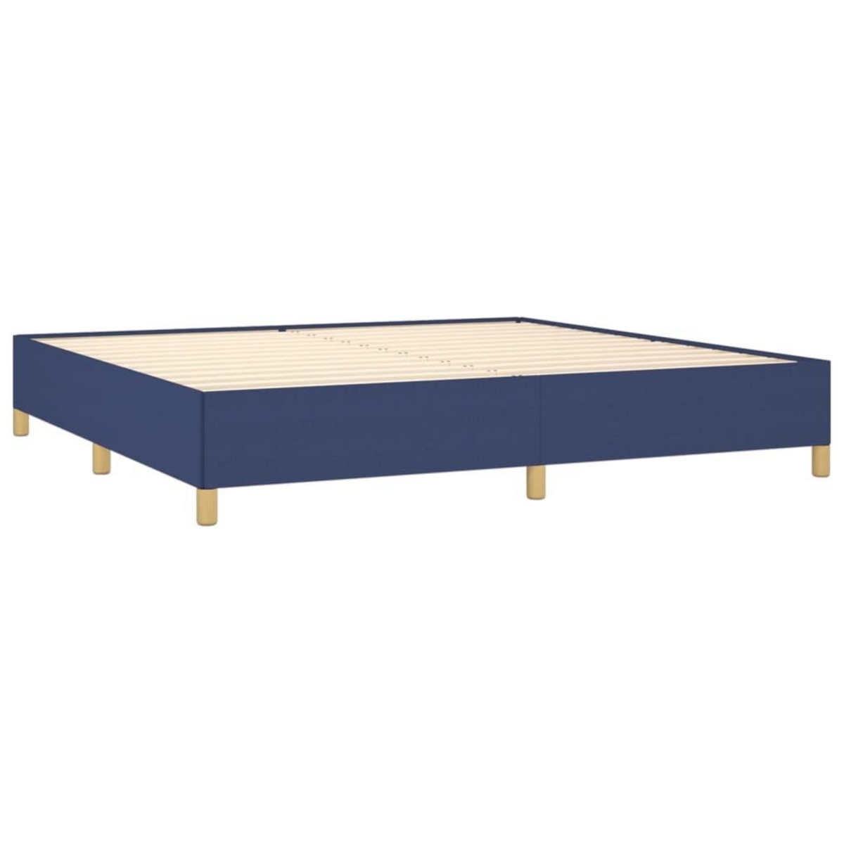 VIDAXL Sommier a lattes de lit avec matelas Bleu 200x200 cm Tissu
