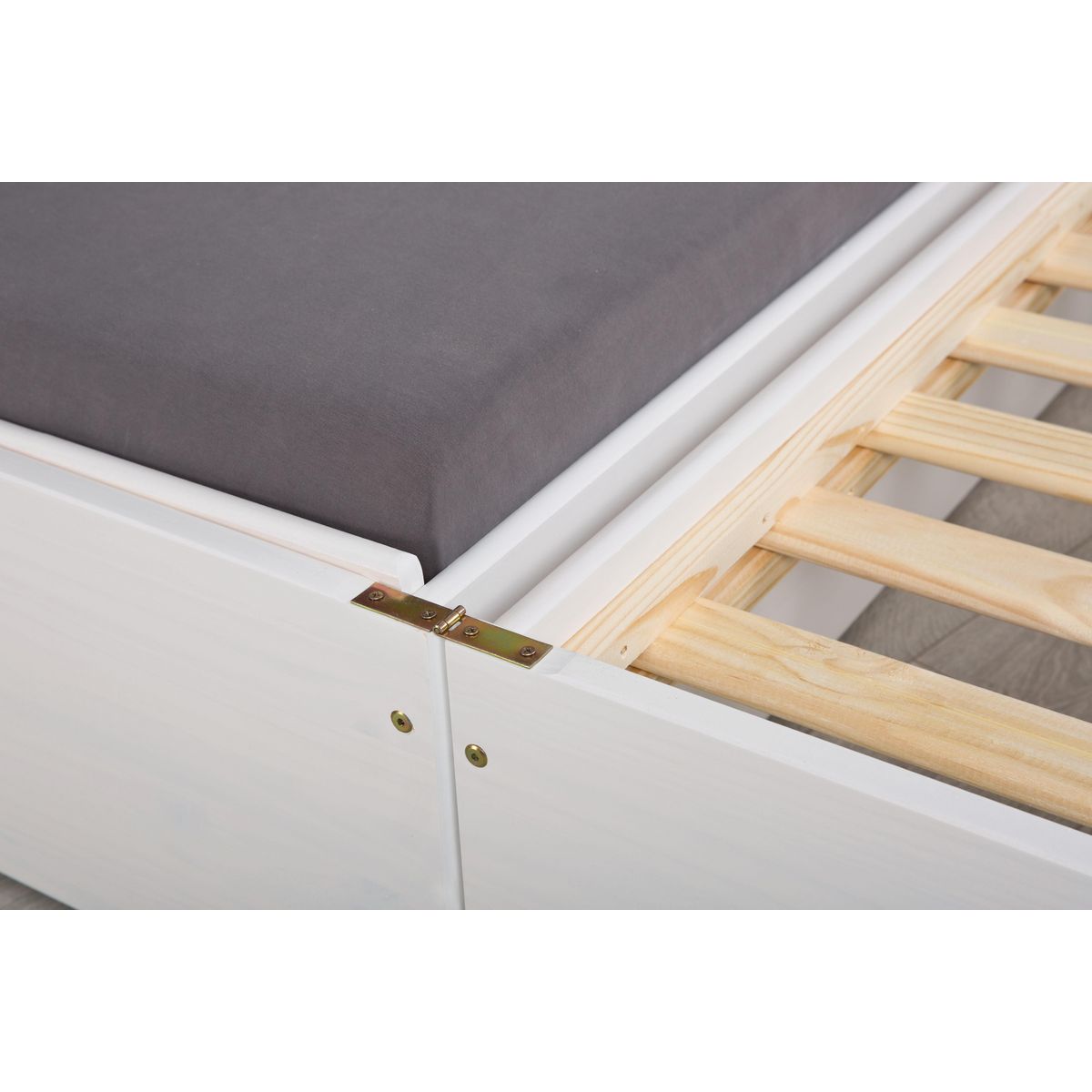 Lit banquette gigogne en pin massif 3 couchages  90x200cm BLANDINE