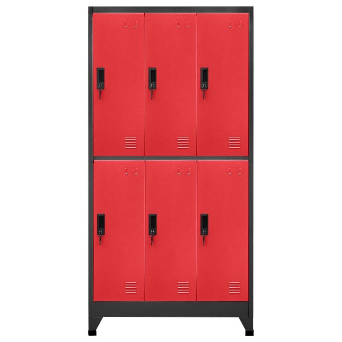 VIDAXL Armoire a casiers Anthracite et rouge 90x45x180 cm Acier