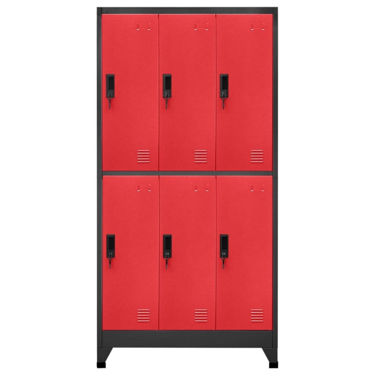 VIDAXL Armoire a casiers Anthracite et rouge 90x45x180 cm Acier