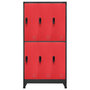 Voir la diapositive 2 : VIDAXL Armoire a casiers Anthracite et rouge 90x45x180 cm Acier