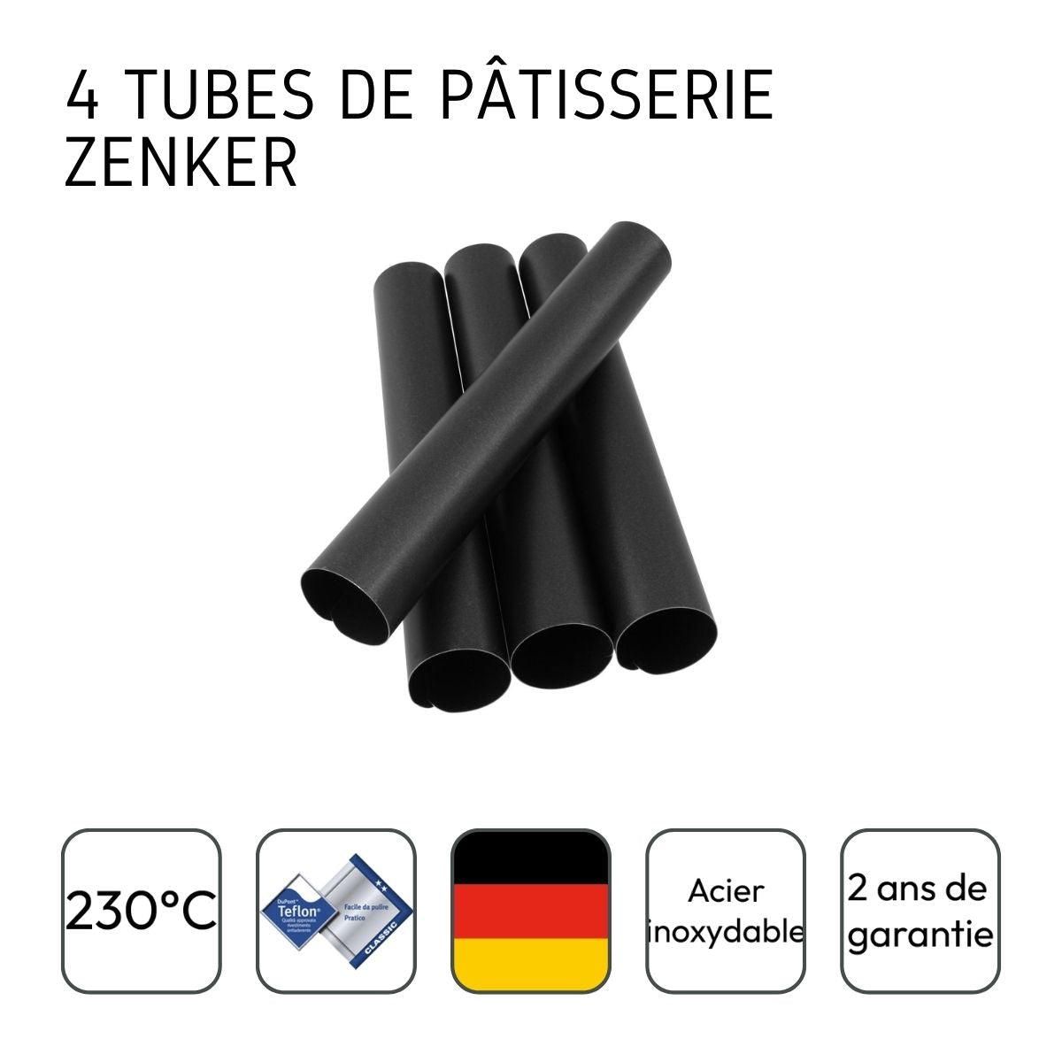 ZENKER Lot de 4 moules à gâteau en tube 13 x 2,5 cm Zenker
