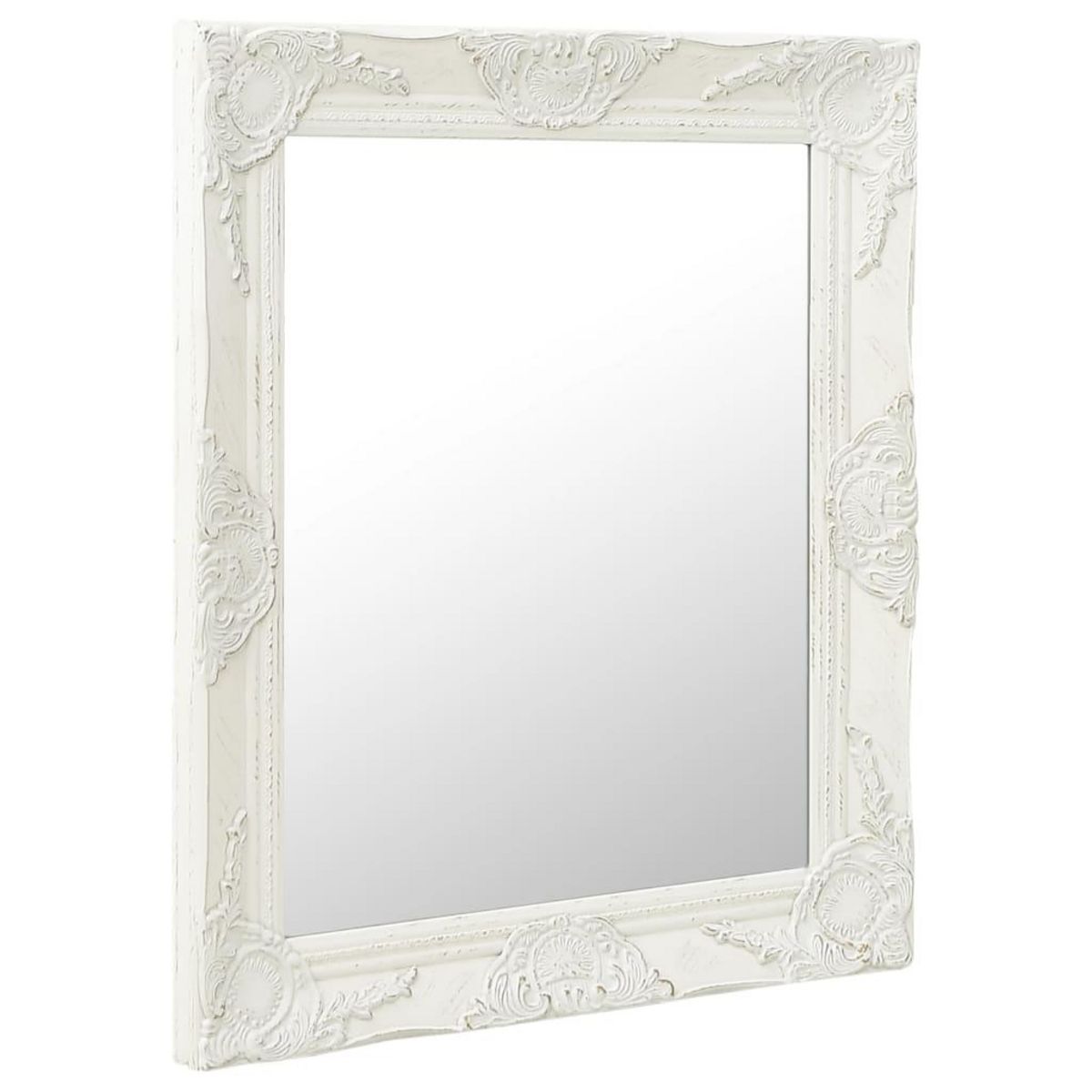 VIDAXL Miroir mural style baroque 50x60 cm Blanc