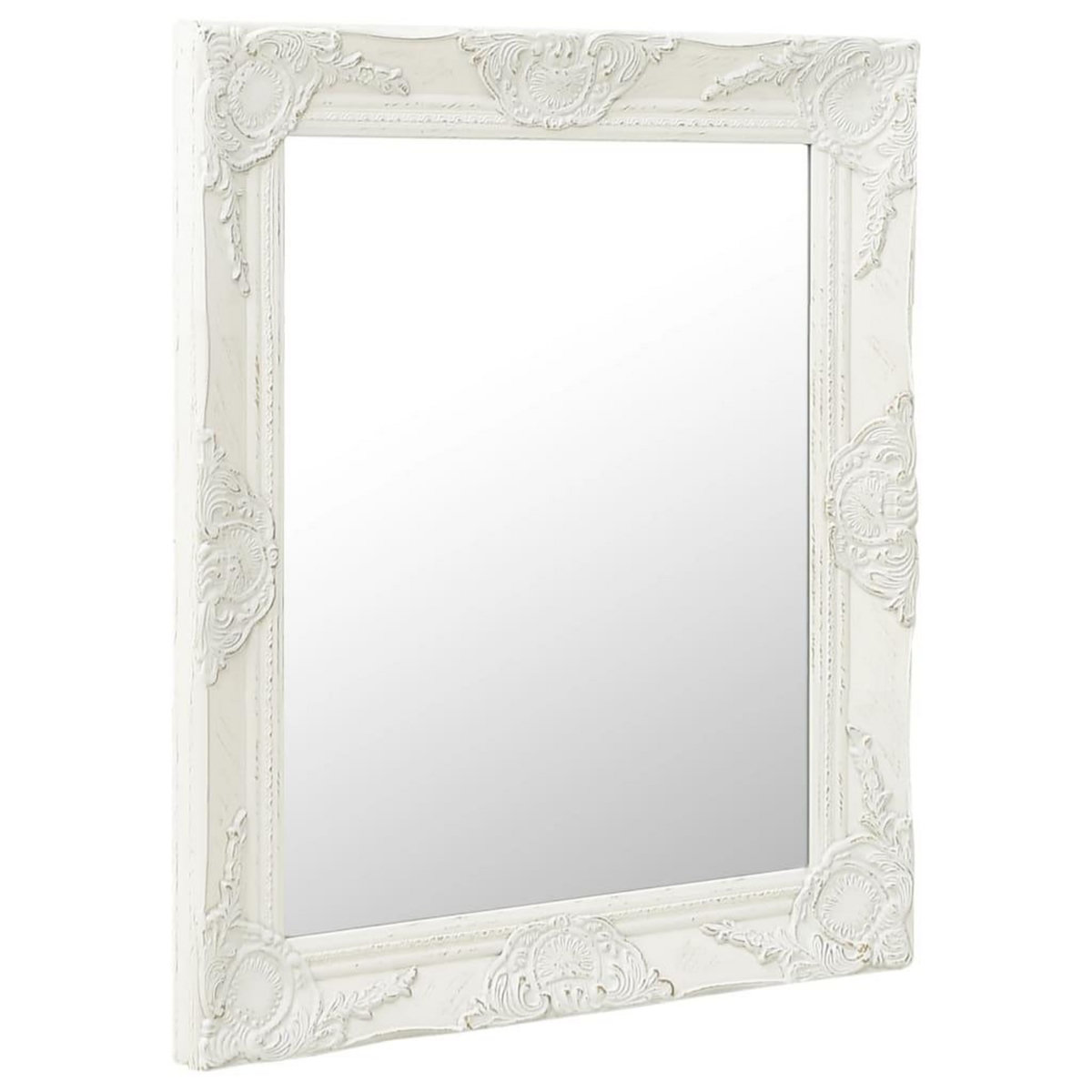 VIDAXL Miroir mural style baroque 50x60 cm Blanc