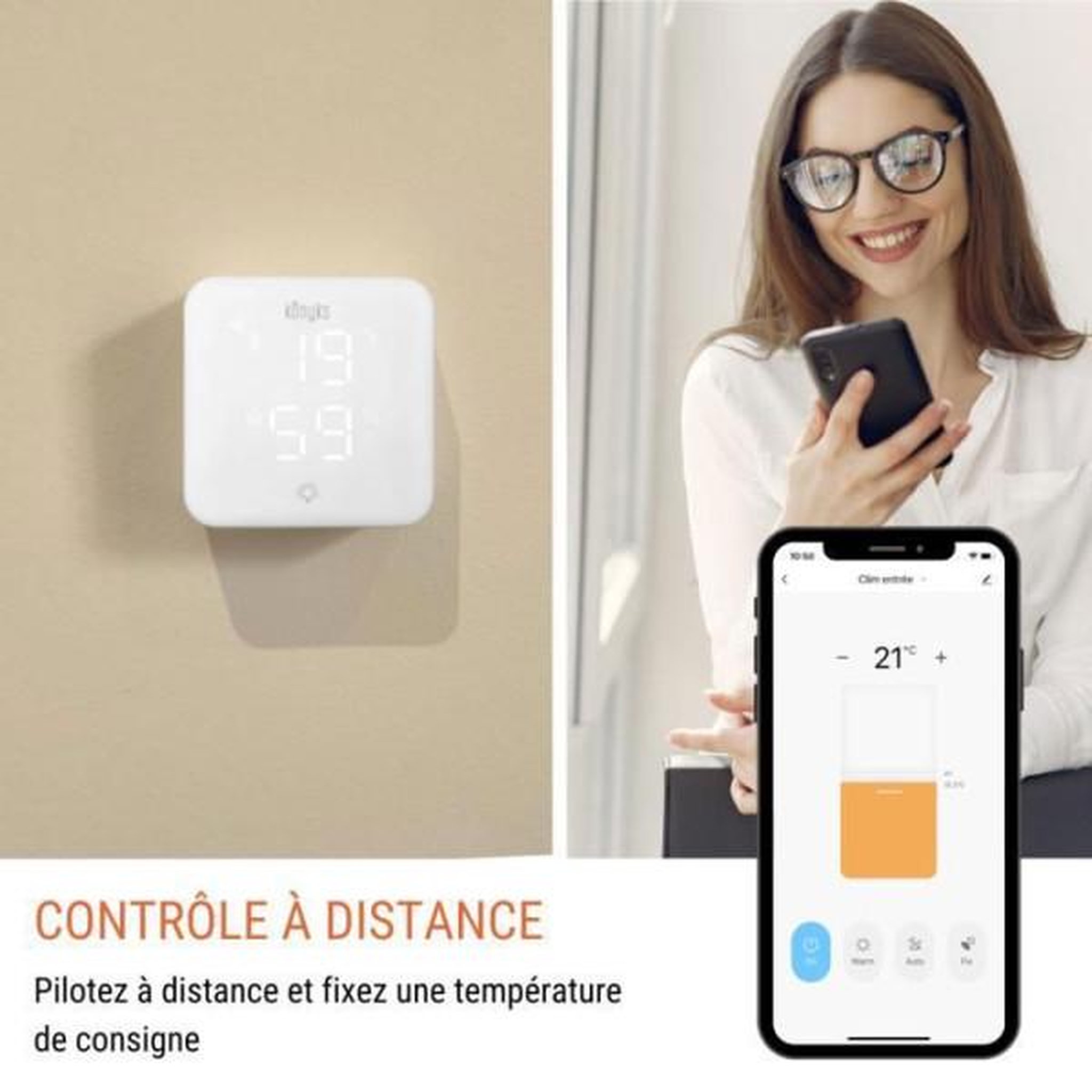 Voir la diapositive 3 : KONYKS Thermostat wi-fi pour pompes a chaleur et climatiseurs