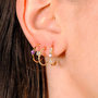 Voir la diapositive 3 : L'ATELIER D'AZUR Boucles d'Oreilles Demi Créoles Améthystes - Or 18 Carats 750 Jaune