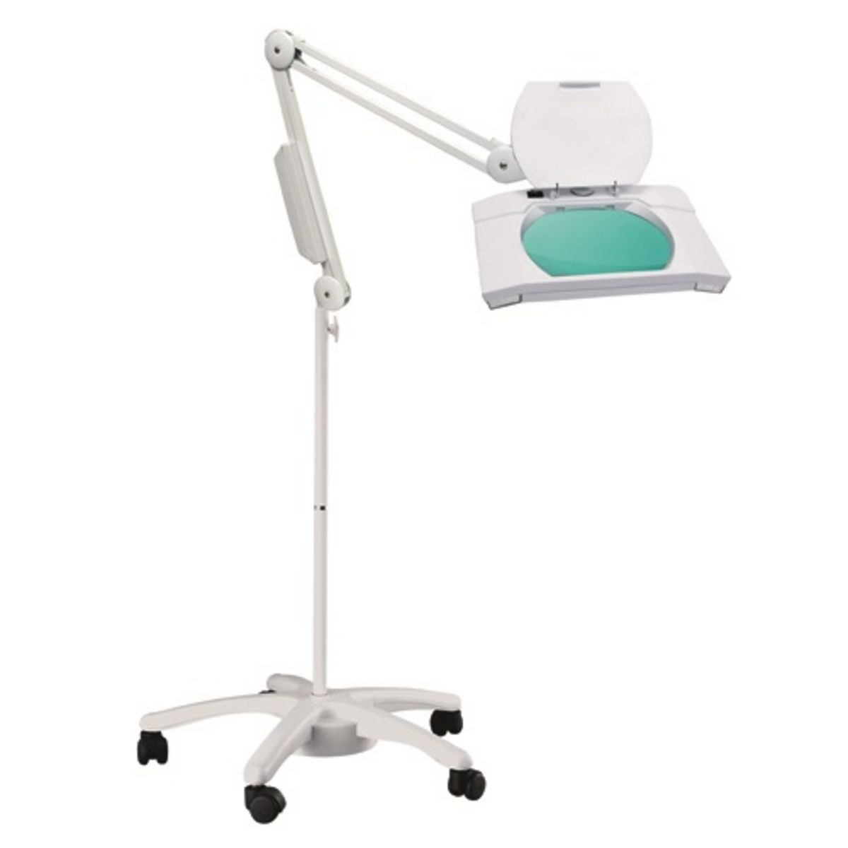 ELECTRIS Lampe Loupe pied à roulette 2x9W