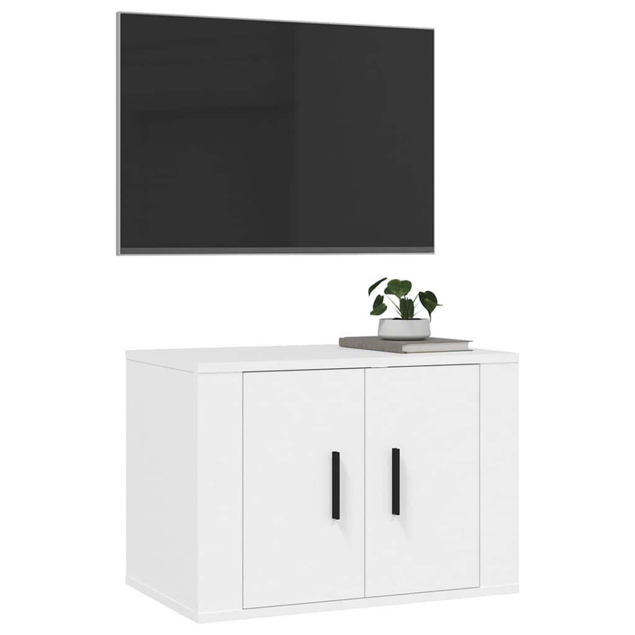 Voir la diapositive 4 : VIDAXL Meuble TV mural Blanc 57x34,5x40 cm