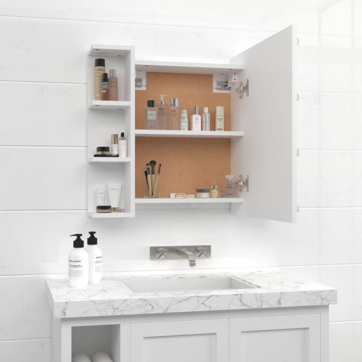 VIDAXL Armoire a miroir avec LED Blanc 70x16,5x60 cm