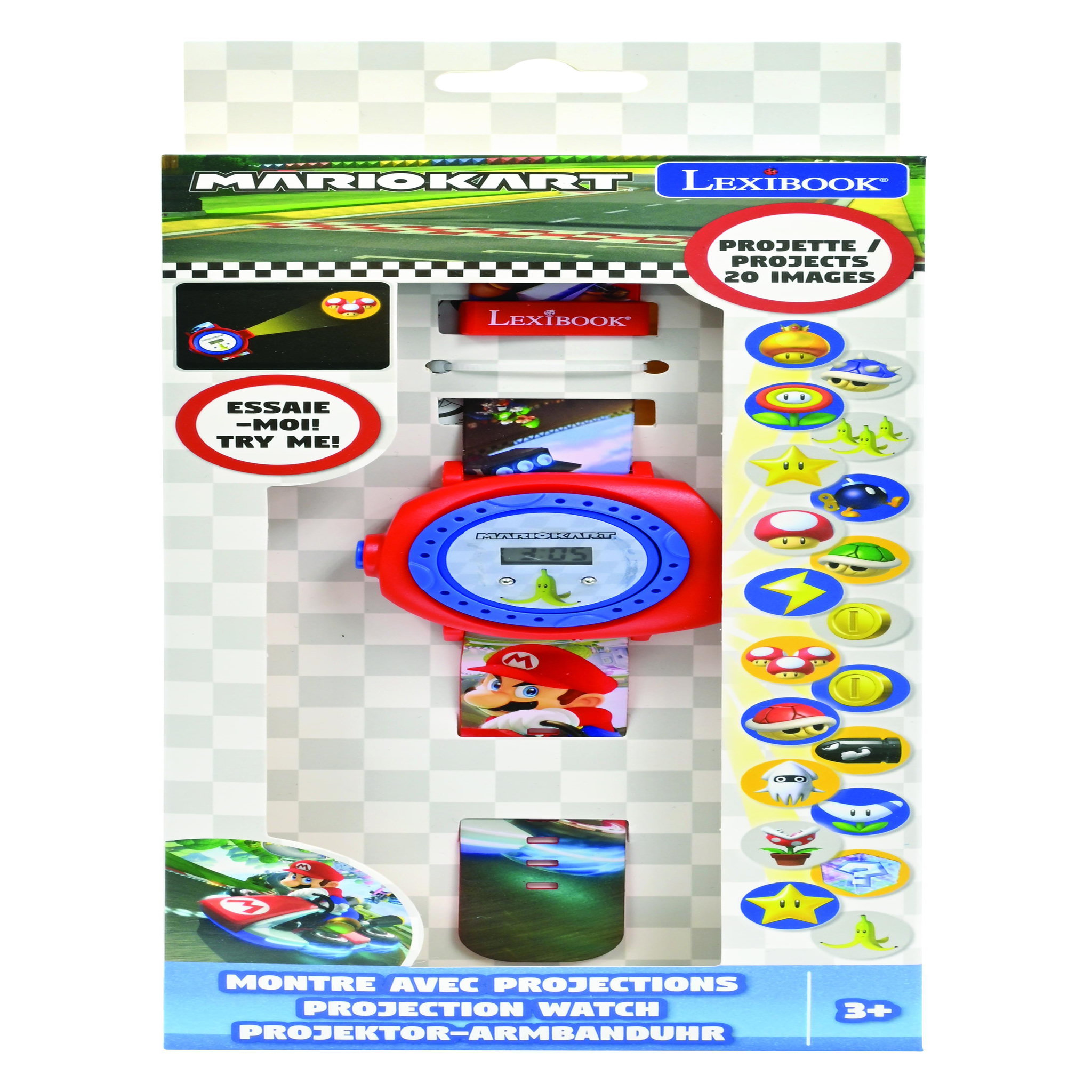 Voir la diapositive 2 : Lexibook Montre digitale avec projection Mario Kart