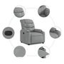 Voir la diapositive 5 : VIDAXL Fauteuil inclinable Gris clair Tissu