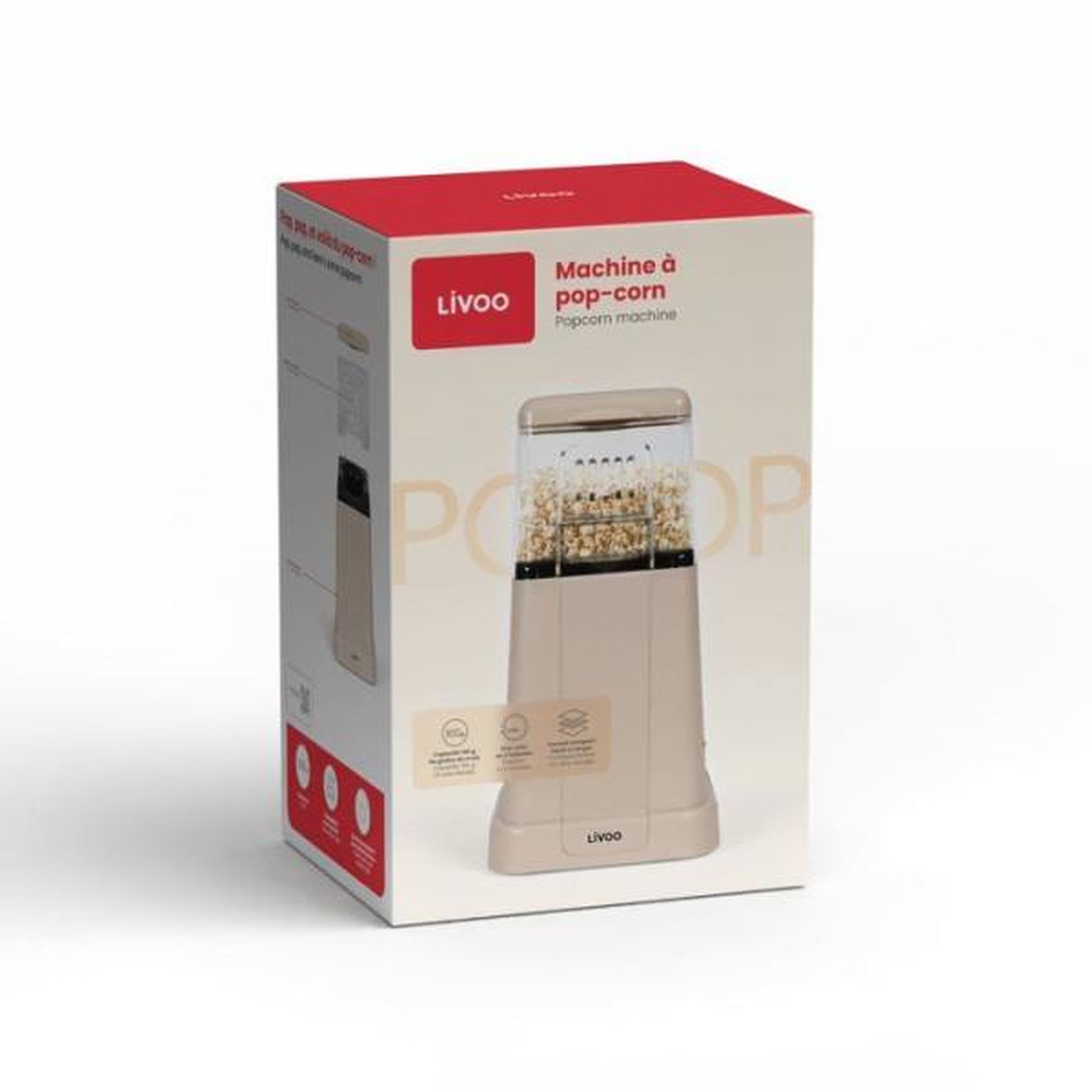 Voir la diapositive 5 : LIVOO Machine a Pop-corn - Appareil Electrique Machine a pop-corn - LIVOO - DOM497C - 1200 W - sans huile