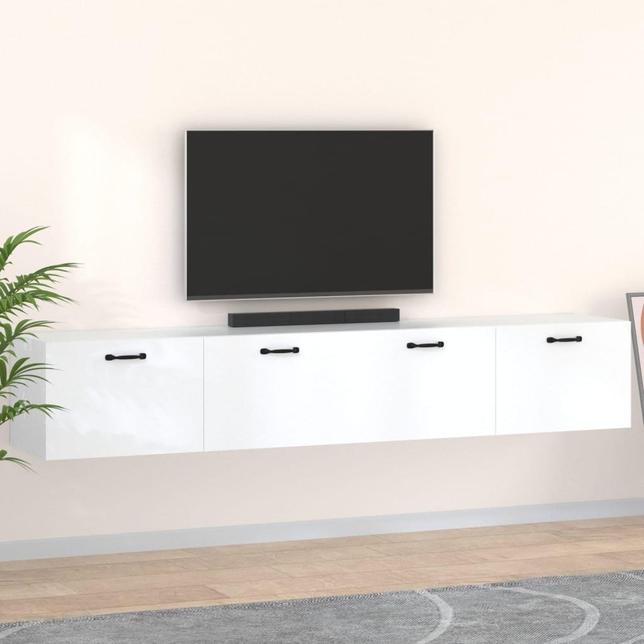Voir la diapositive 1 : VIDAXL Armoires murales 2 pcs Blanc 100x36,5x35 cm Bois d'ingenierie