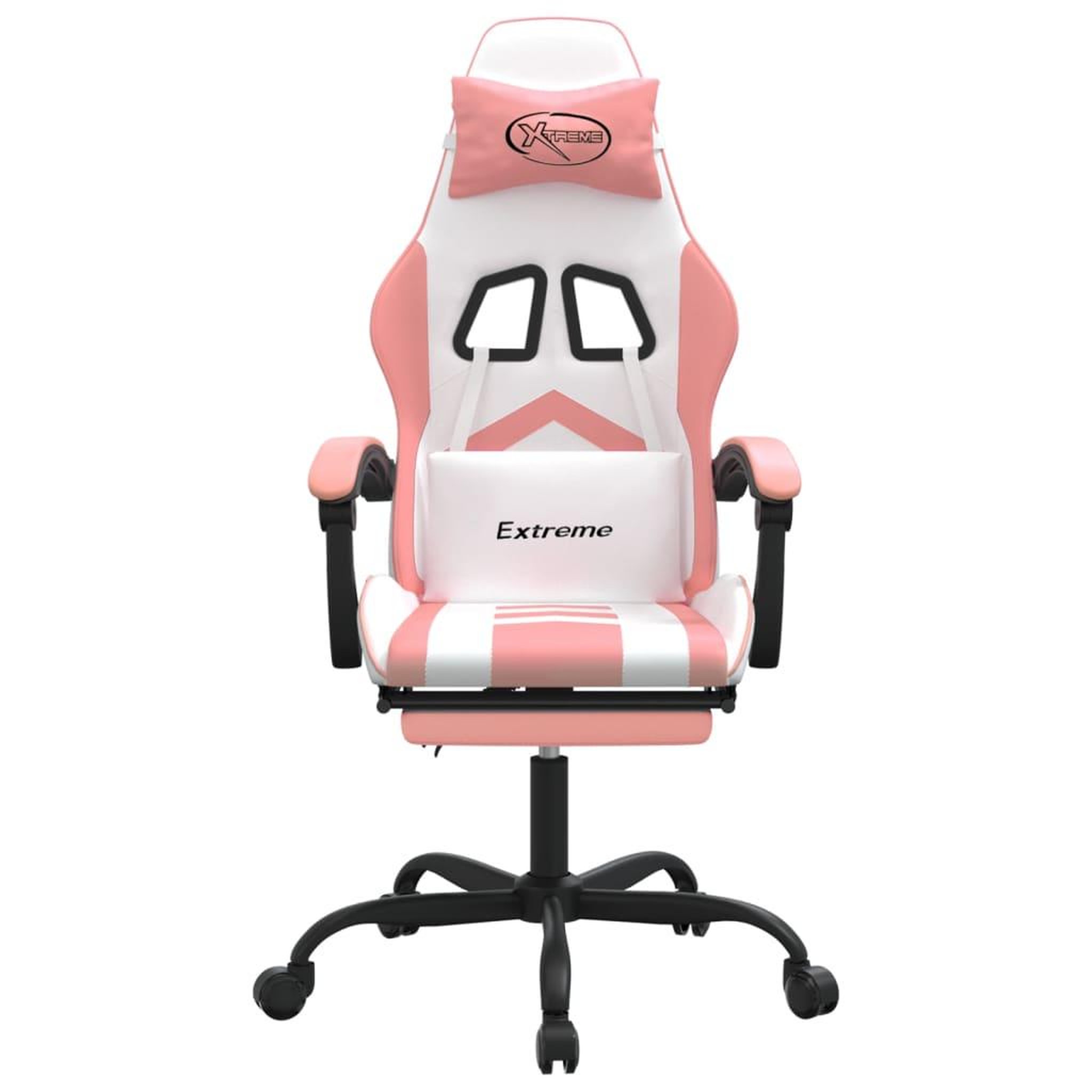 Voir la diapositive 3 : VIDAXL Chaise de jeu avec repose-pied Blanc et rose Similicuir