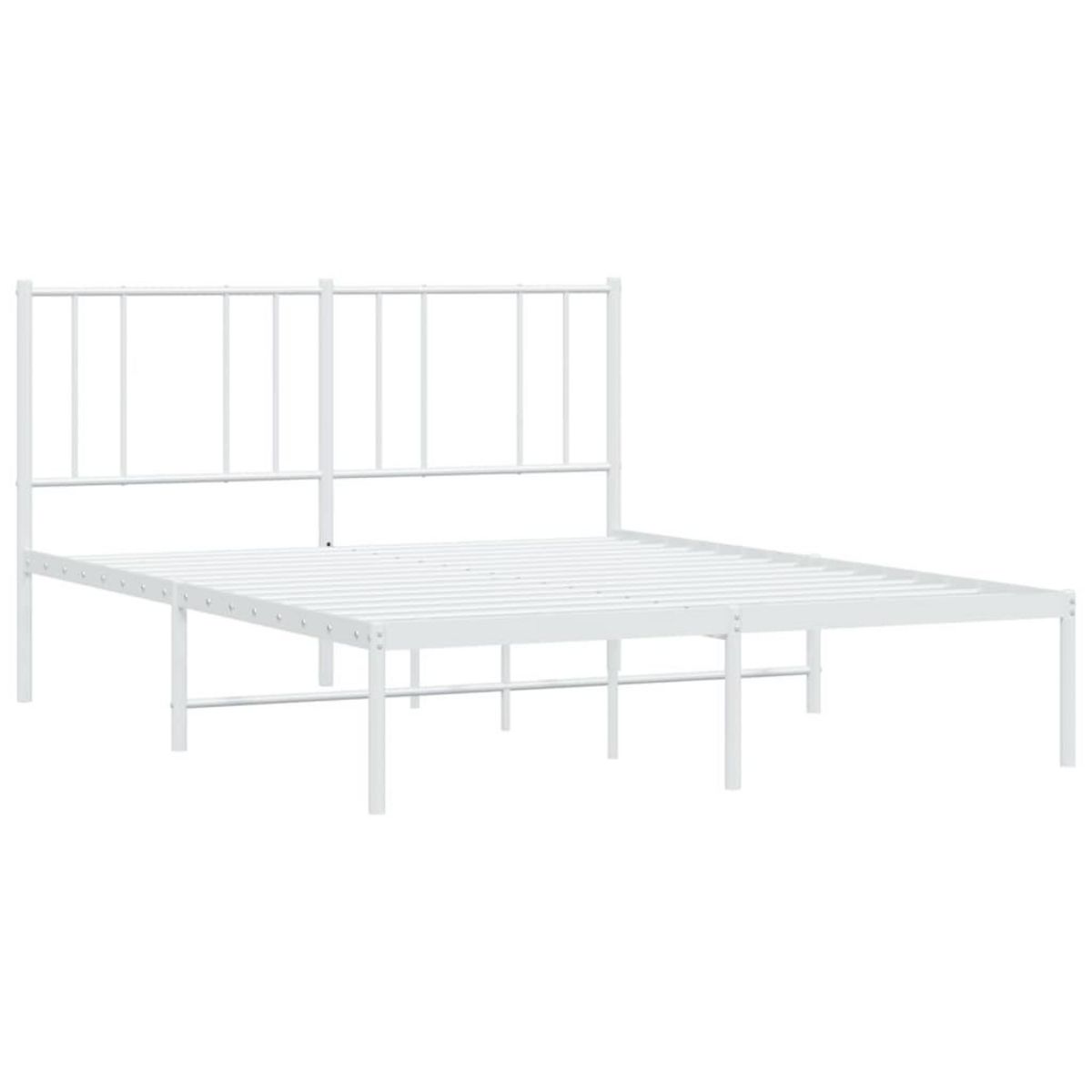 VIDAXL Cadre de lit metal sans matelas et tete de lit blanc 140x200 cm