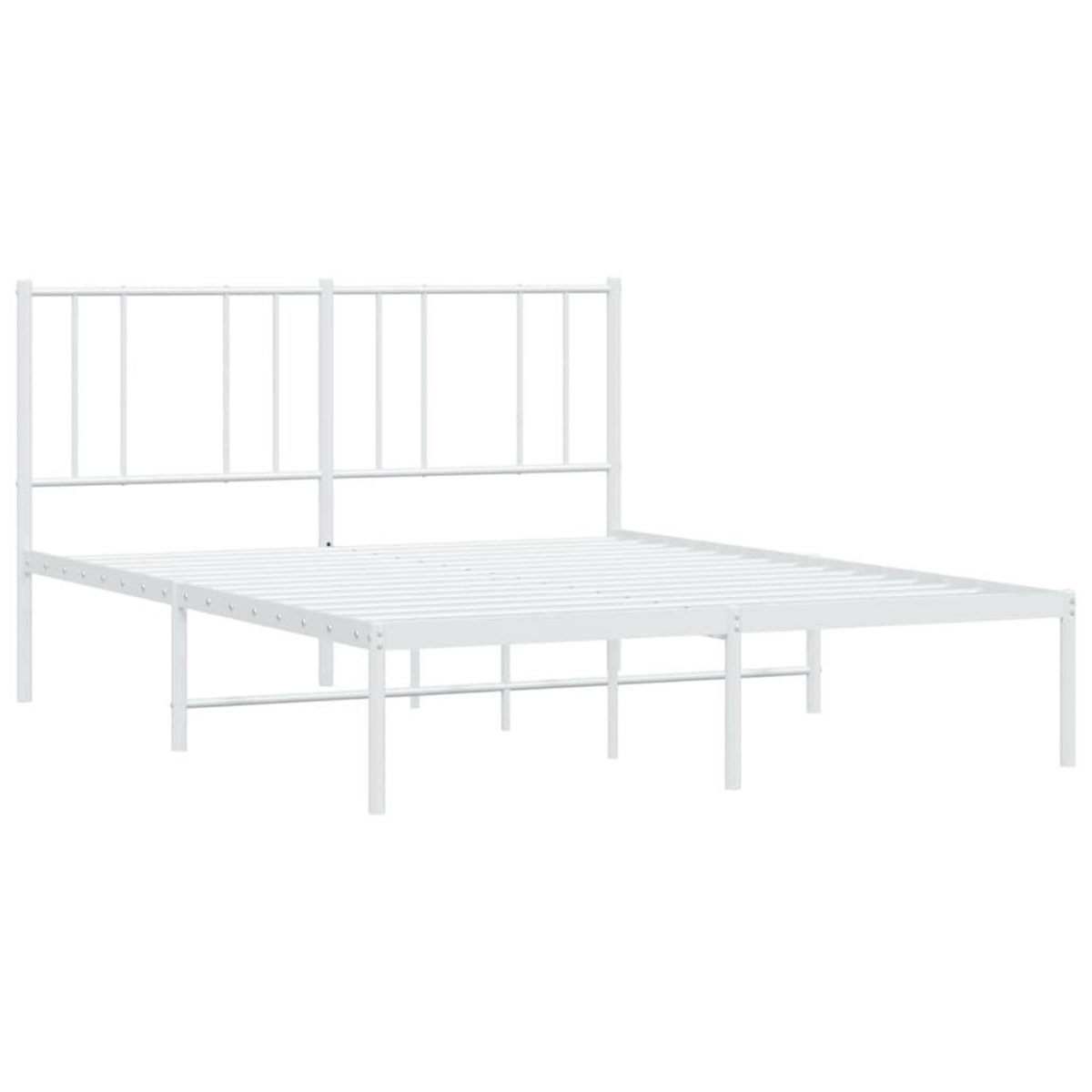 VIDAXL Cadre de lit metal sans matelas et tete de lit blanc 140x200 cm