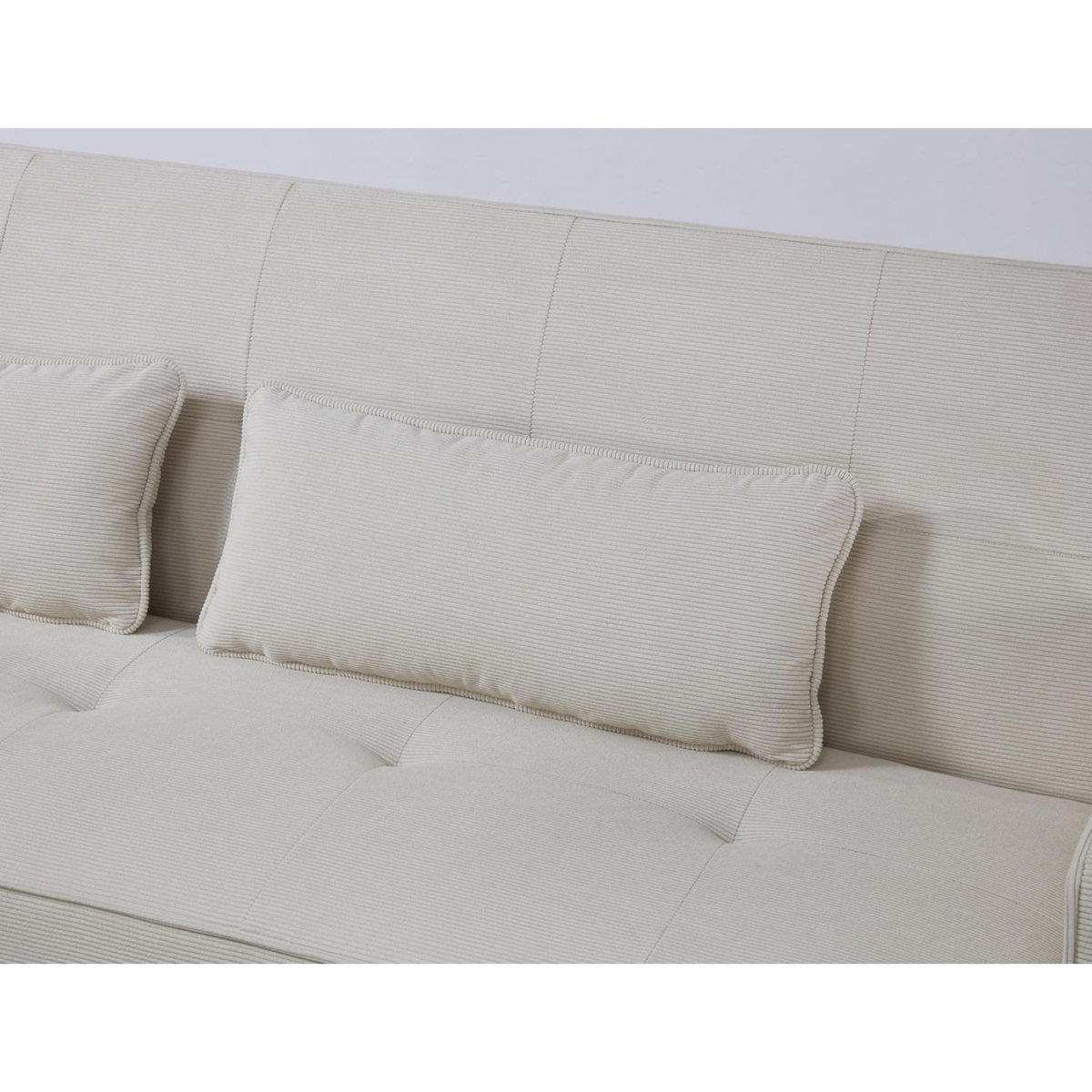 CONCEPT USINE Canapé scandinave convertible 3 places en velours côtelé beige COPENHAGUE