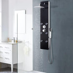 VIDAXL Panneau de douche Verre 25 x 44,6 x 130 cm Noir