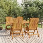 VIDAXL Ensemble a manger de jardin 5 pcs Bois de teck massif