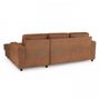 Voir la diapositive 5 : MARKET24 Canapé d'angle droit 4 places - Tissu marron vintage - Contemporain - L 215 x P 140 x H 86 cm - PAUL