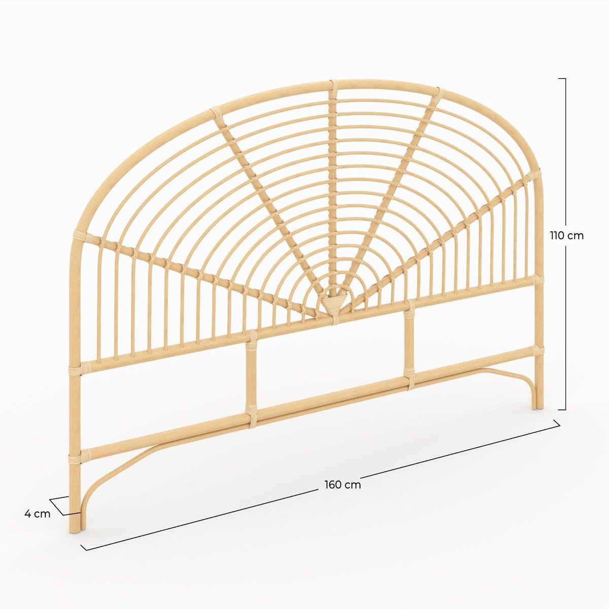 Rendez vous déco Tête de lit en rotin naturel 160 cm-Séléna