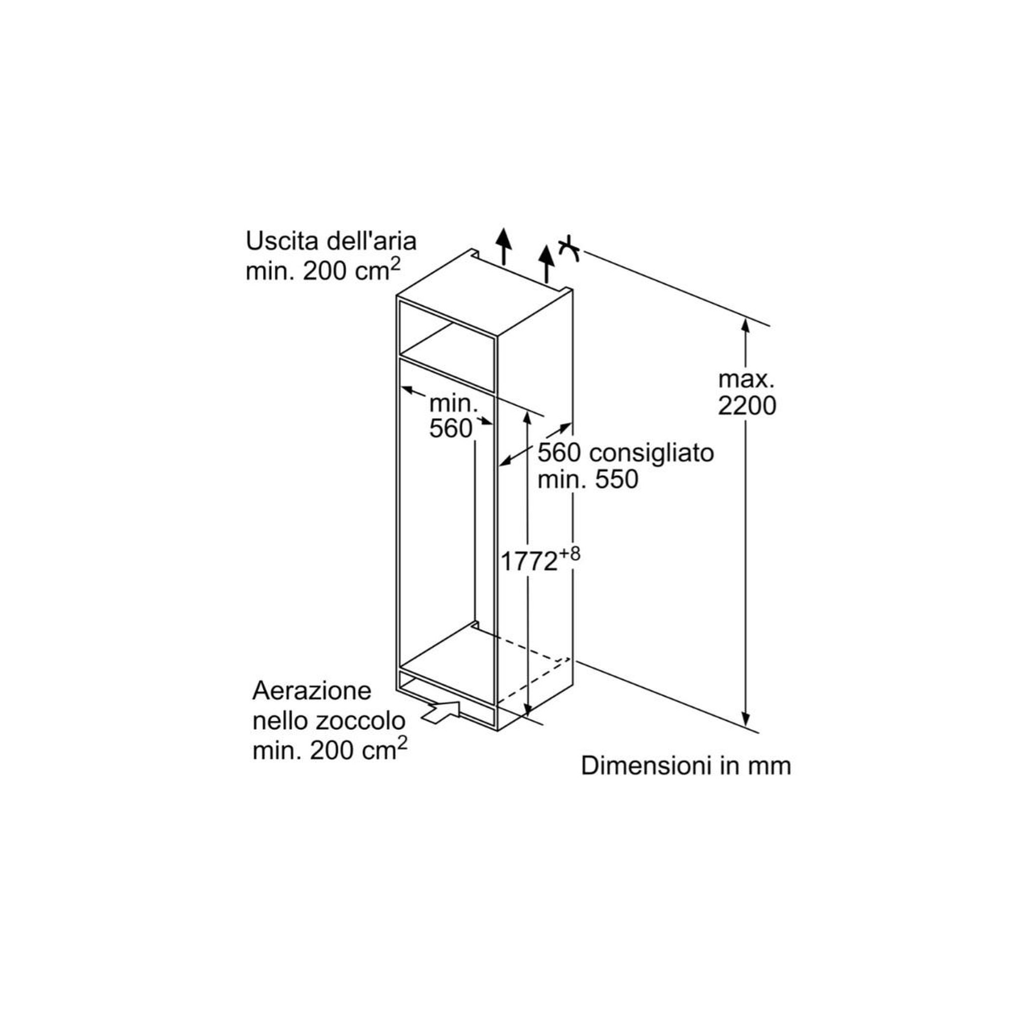 Voir la diapositive 4 : Siemens Réfrigérateur 1 porte intégrable à pantographes 280l - ki82lvfe0