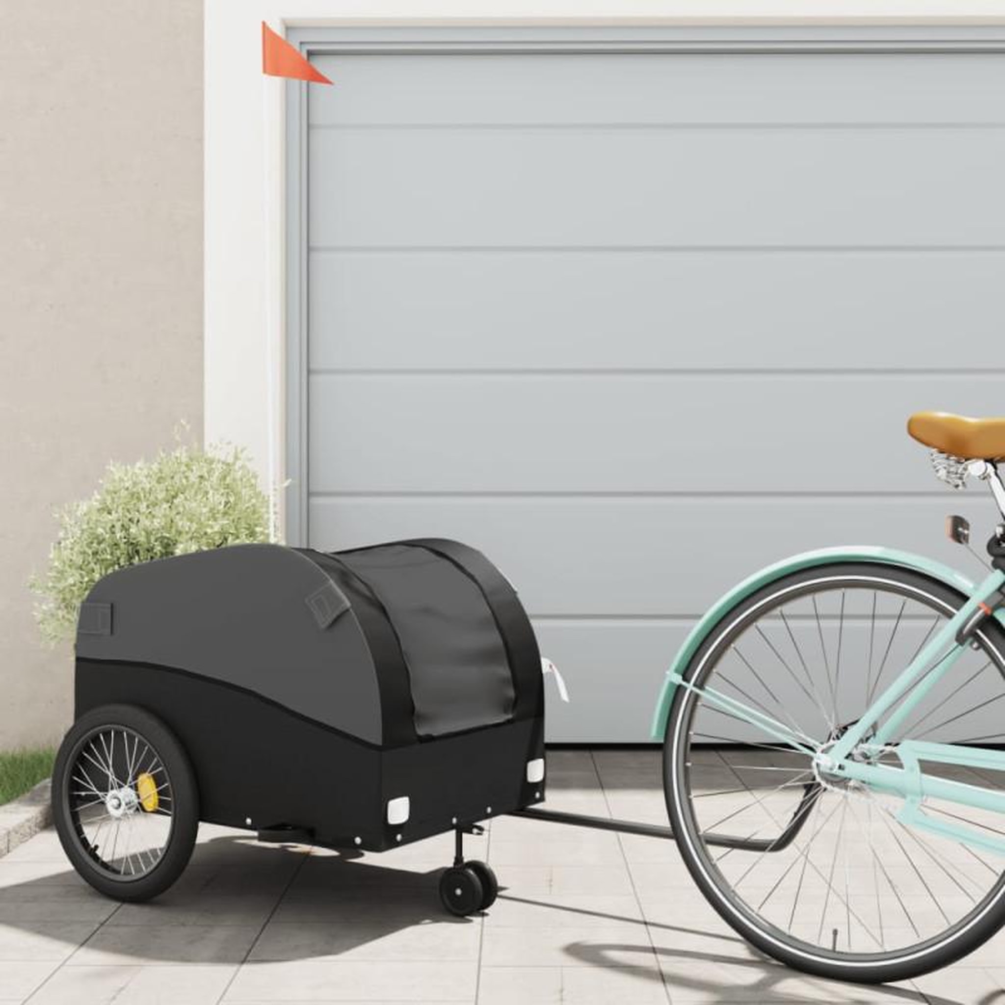 VIDAXL Remorque de vélo noir 45 kg fer