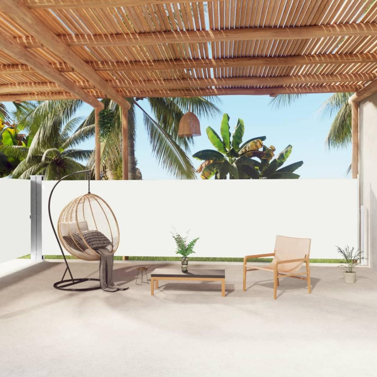 VIDAXL Auvent lateral retractable Creme 160x1000 cm