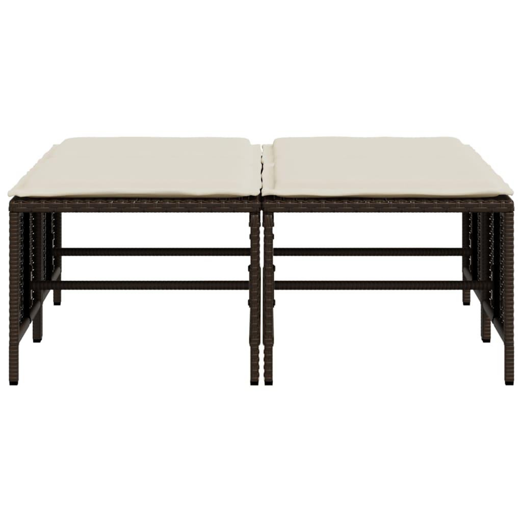 Voir la diapositive 4 : VIDAXL Tabourets de jardin avec coussins lot de 4 marron poly rotin