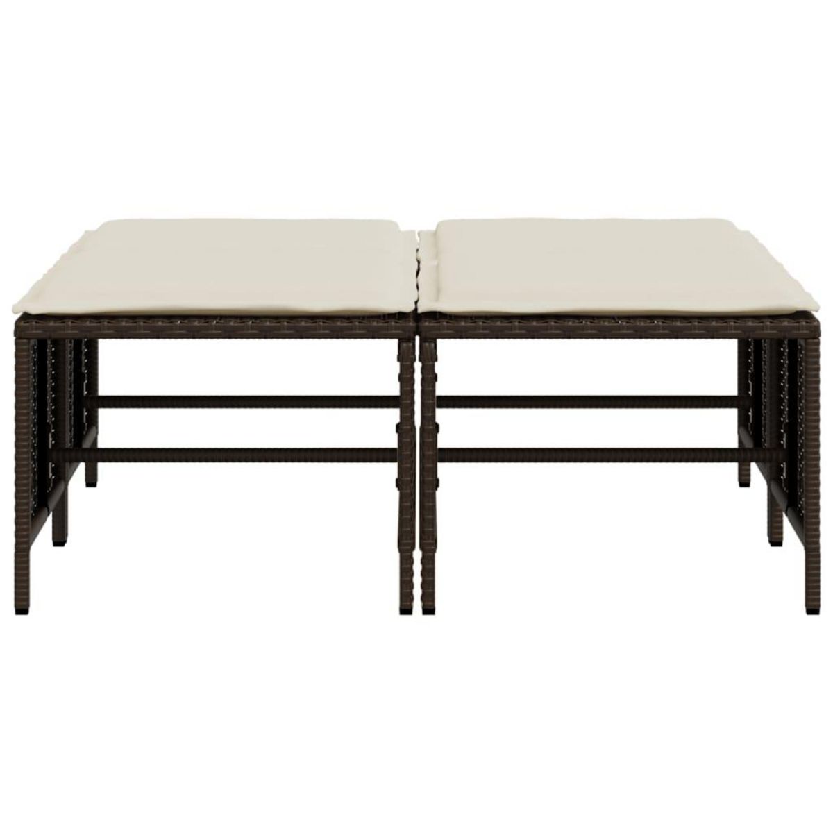 VIDAXL Tabourets de jardin avec coussins lot de 4 marron poly rotin