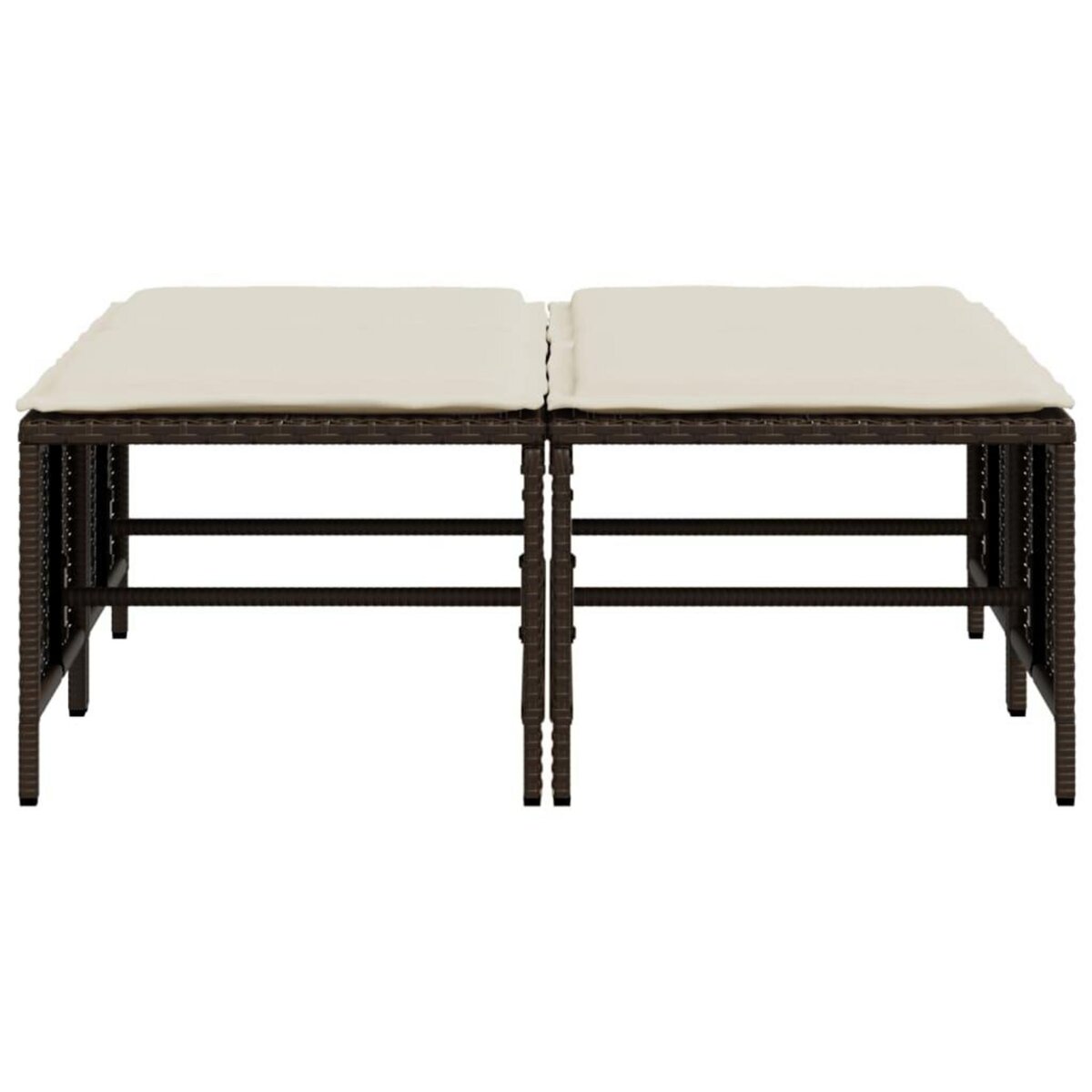 VIDAXL Tabourets de jardin avec coussins lot de 4 marron poly rotin