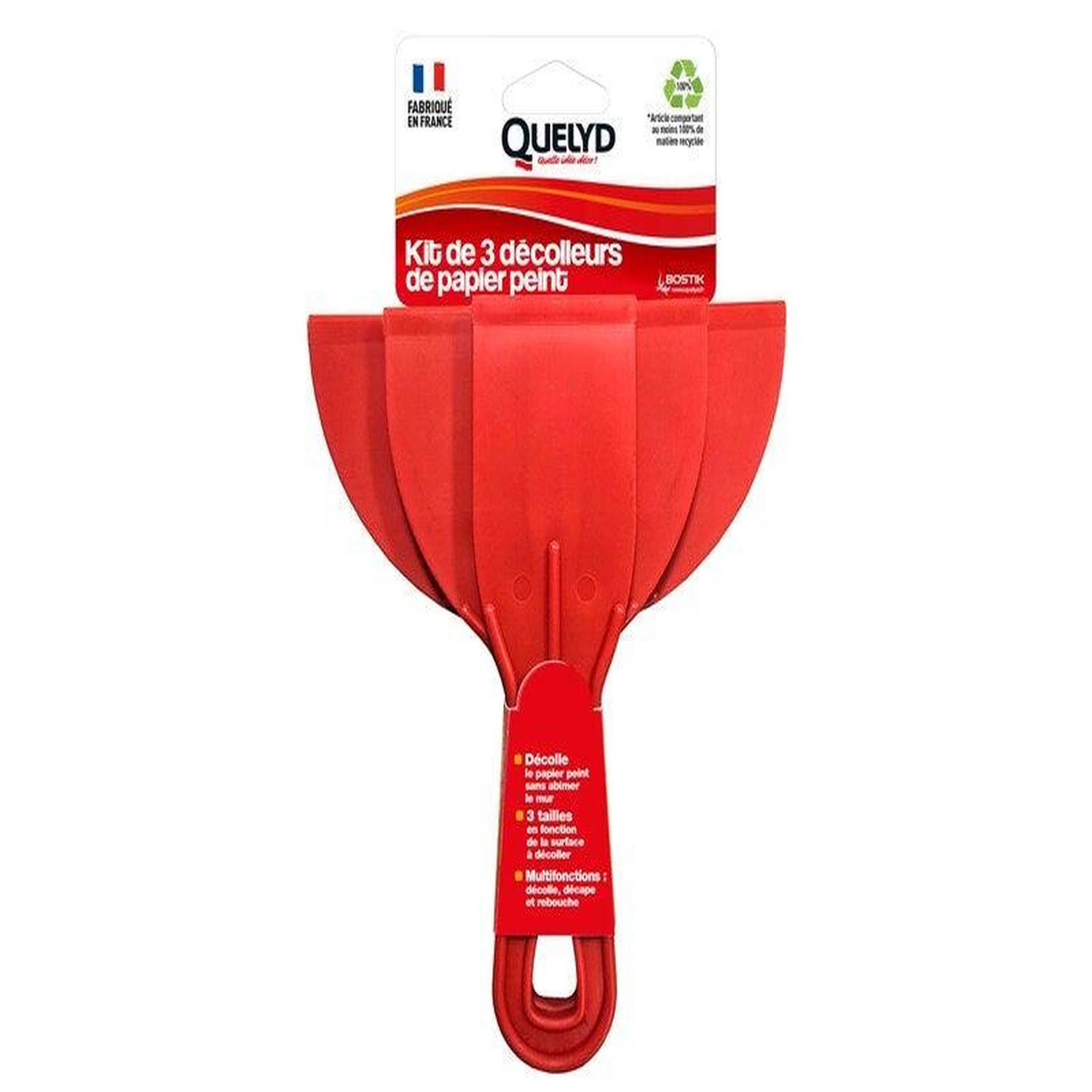 QUELYD Kit de 3 decolleurs de papier peint plastique quelyd