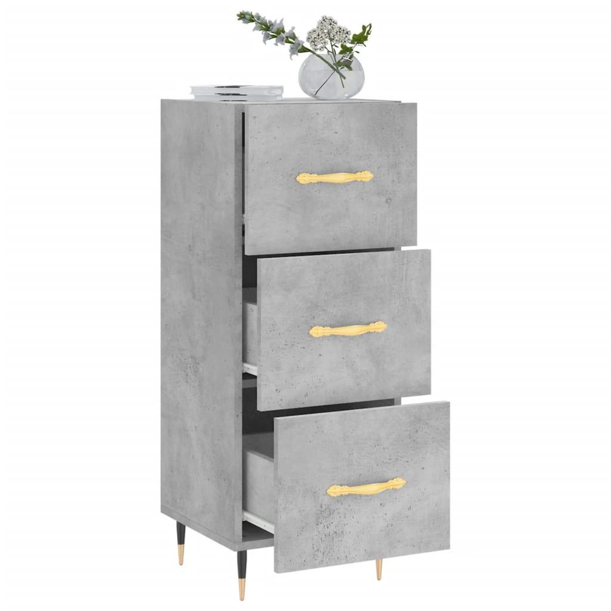 Voir la diapositive 4 : VIDAXL Buffet Gris beton 34,5x34x90 cm Bois d'ingenierie