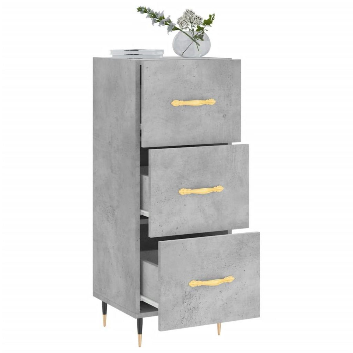 VIDAXL Buffet Gris beton 34,5x34x90 cm Bois d'ingenierie