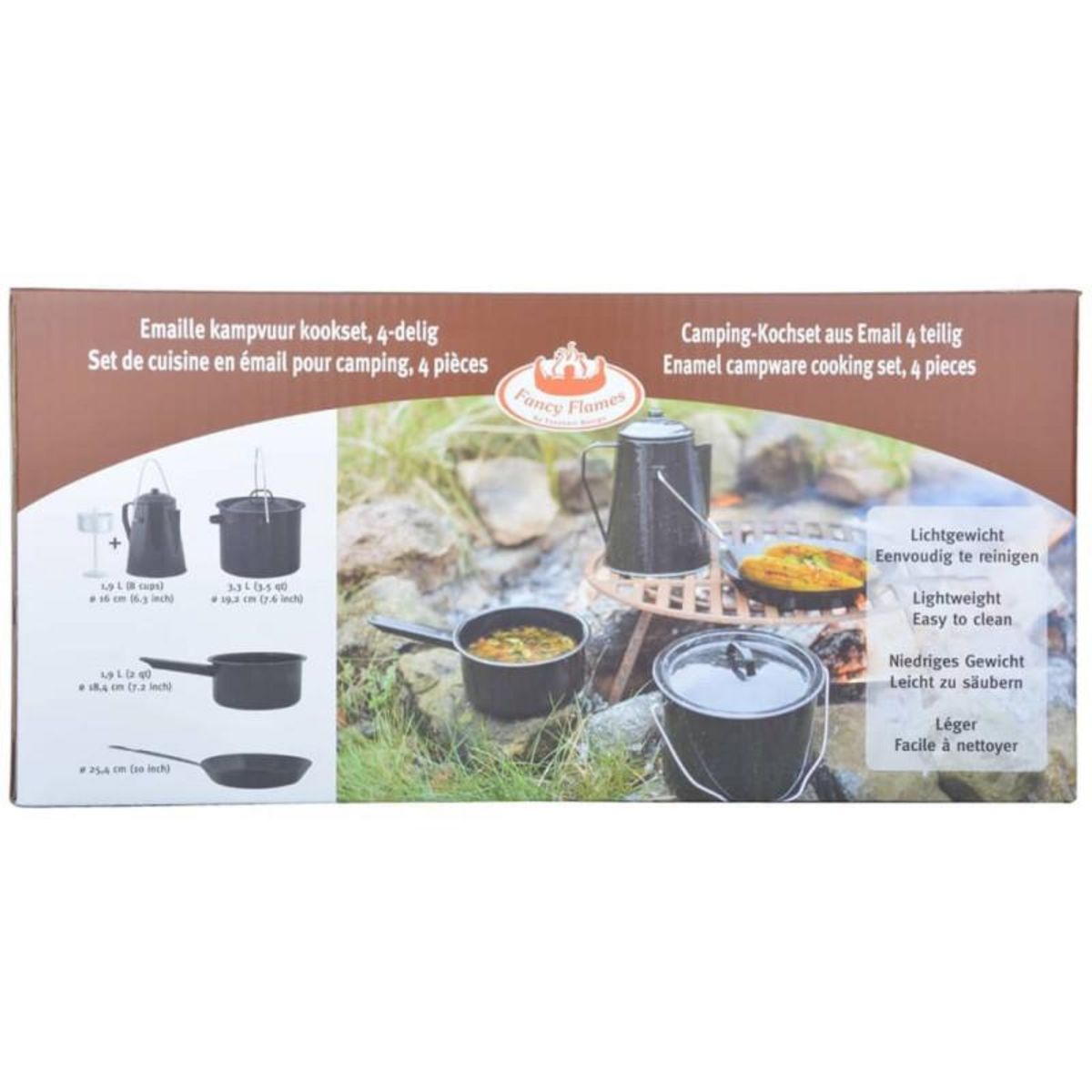 ESSCHERT DESIGN Esschert Design Jeu d'ustensiles de cuisine d'exterieur quatre pieces Noir