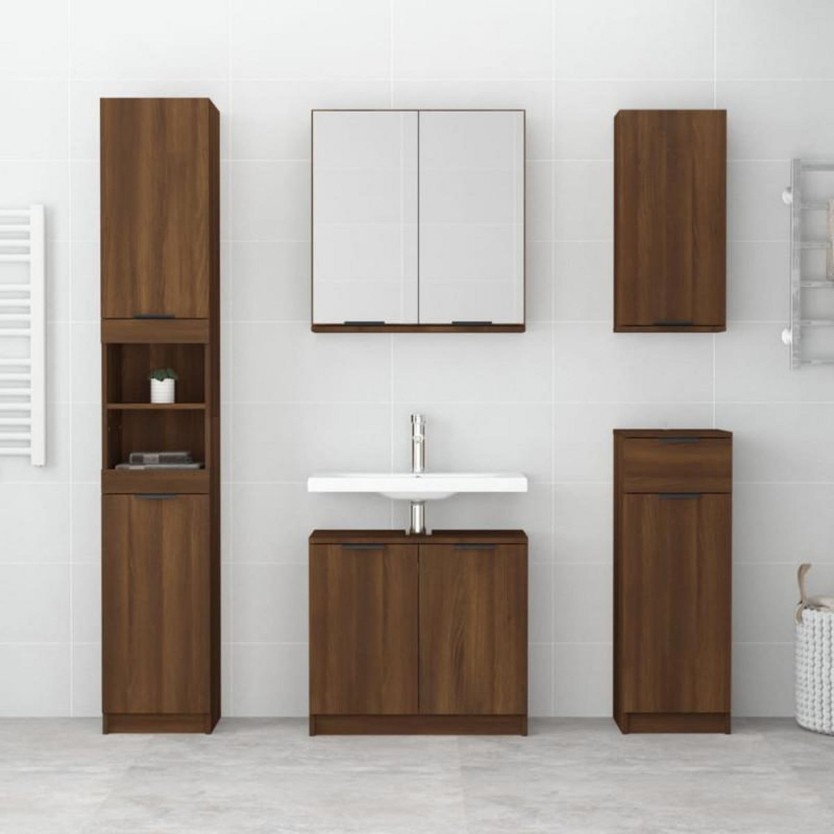 VIDAXL Armoire de bain Chêne marron 32x34x188,5 cm Bois d ingénierie