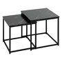 Voir la diapositive 1 : ATMOSPHERA Duo de tables d'appoint effet marbre - Noir