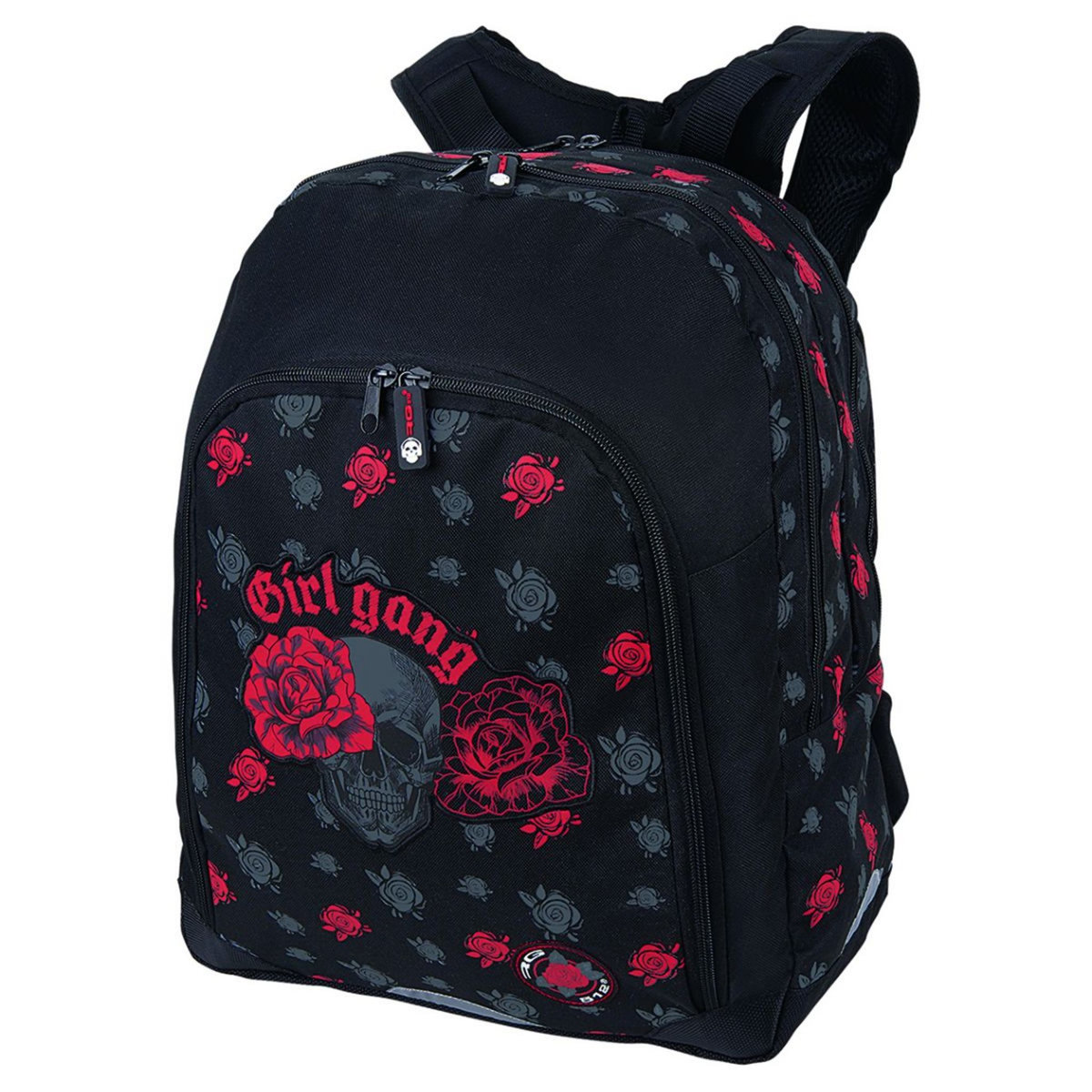 RG512 Sac à dos 2 compartiments noir roses rouges