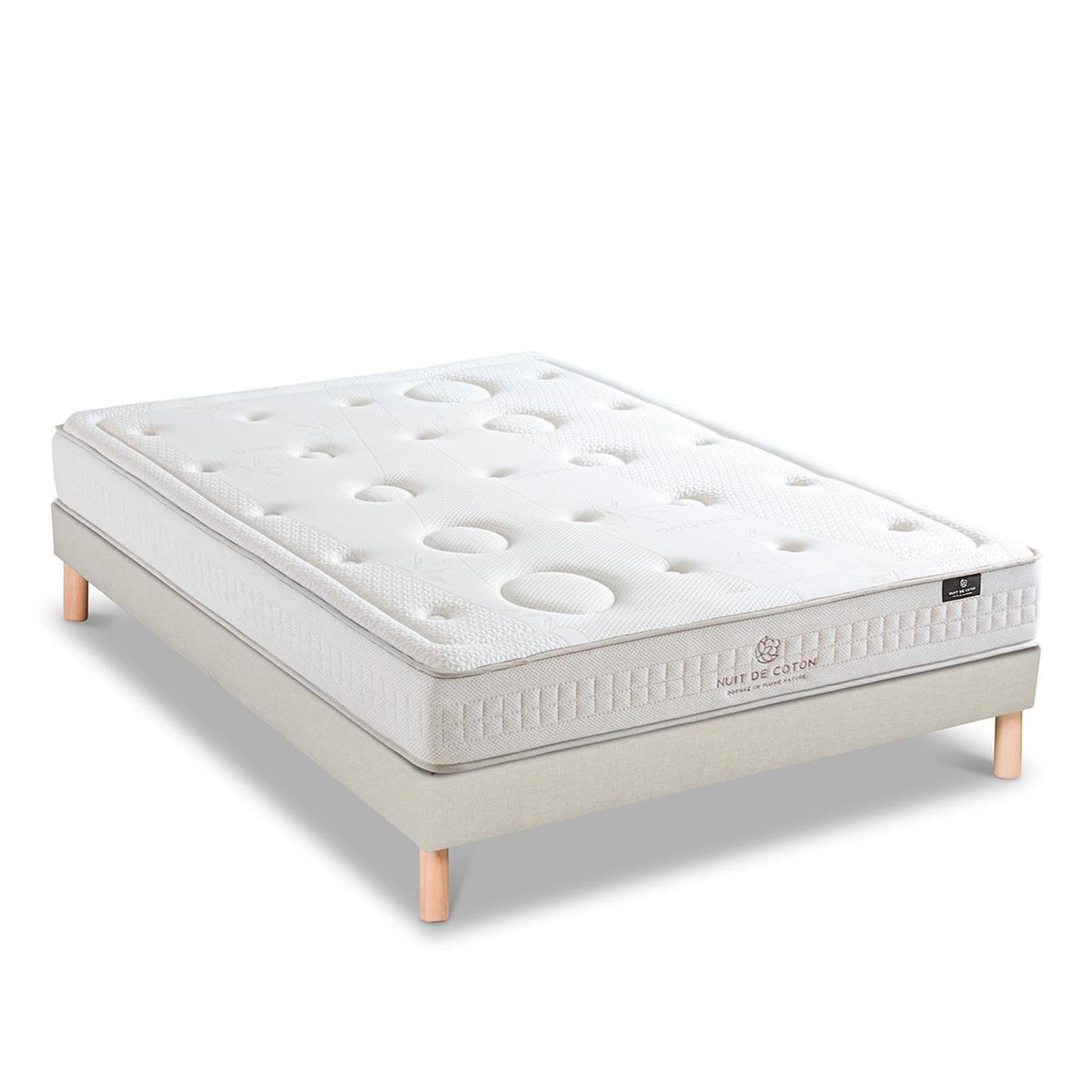 Voir la diapositive 3 : NUIT DE COTON Nuit de coton | ensemble prelude 2.0 | matelas latex 100% naturel + sommier bois