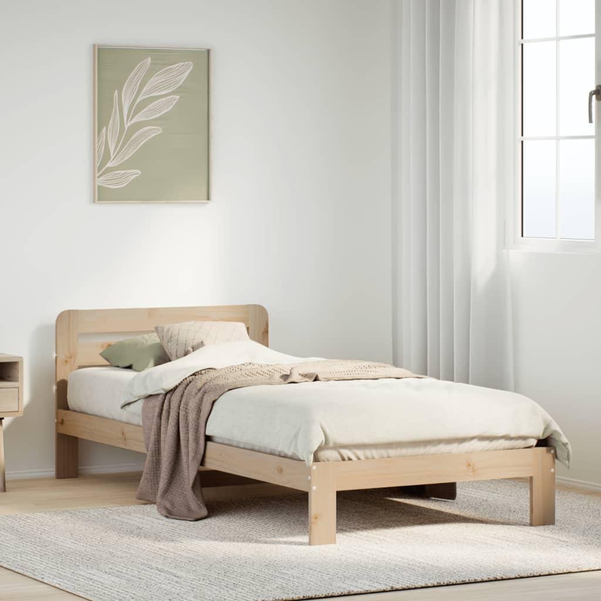 VIDAXL Cadre de lit sans matelas 90x200 cm bois de pin massif
