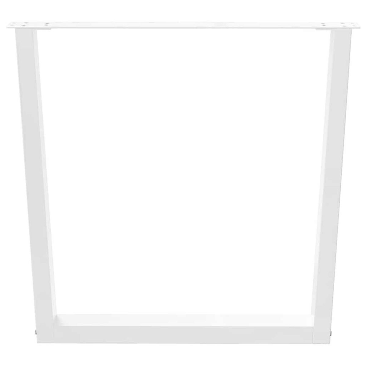VIDAXL Pieds de table a manger forme de V 3 pcs blanc 80x(72-73,3) cm