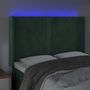 Voir la diapositive 4 : VIDAXL Tete de lit a LED Vert fonce 147x16x118/128 cm Velours