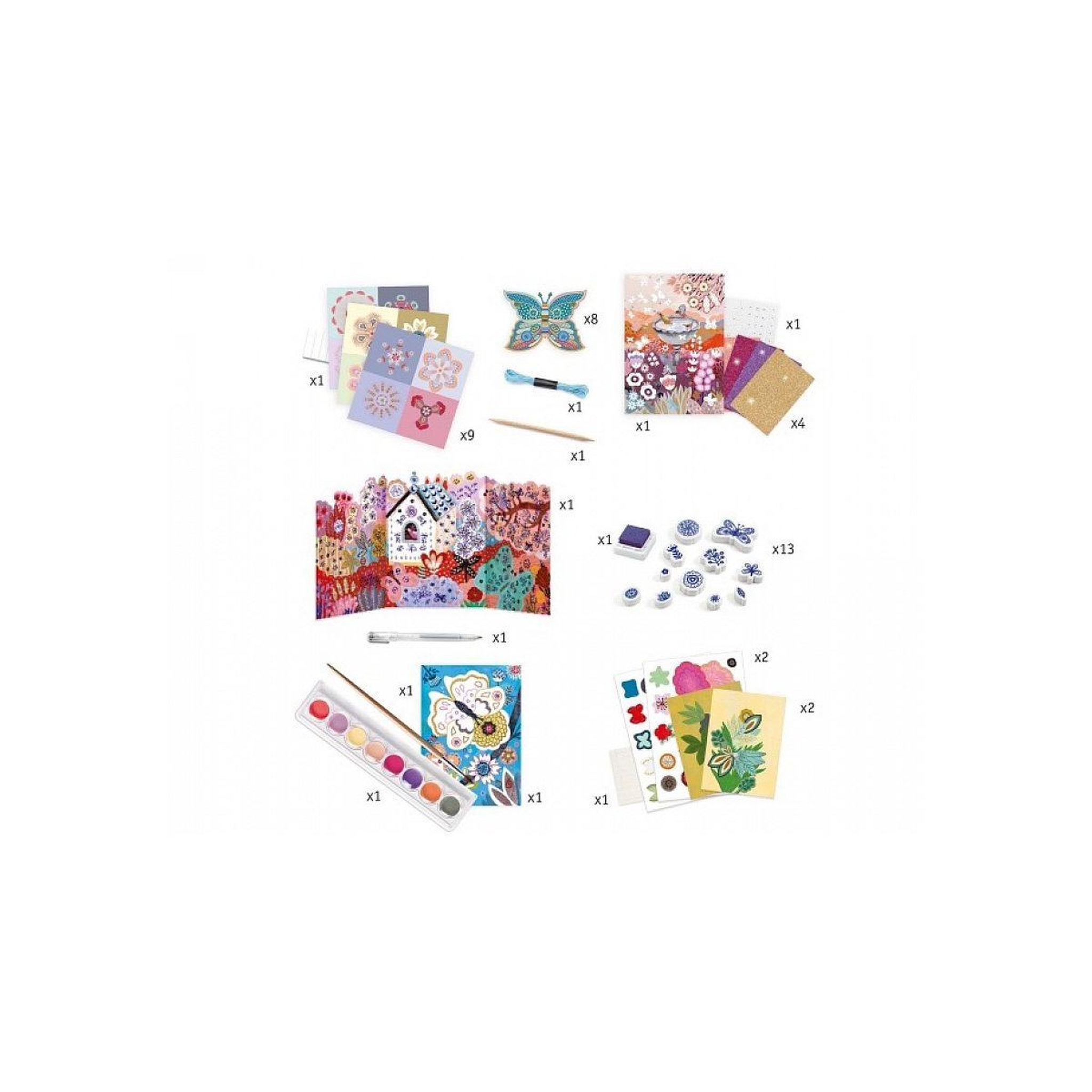 Voir la diapositive 2 : Djeco Coffret multi acitivités flower box