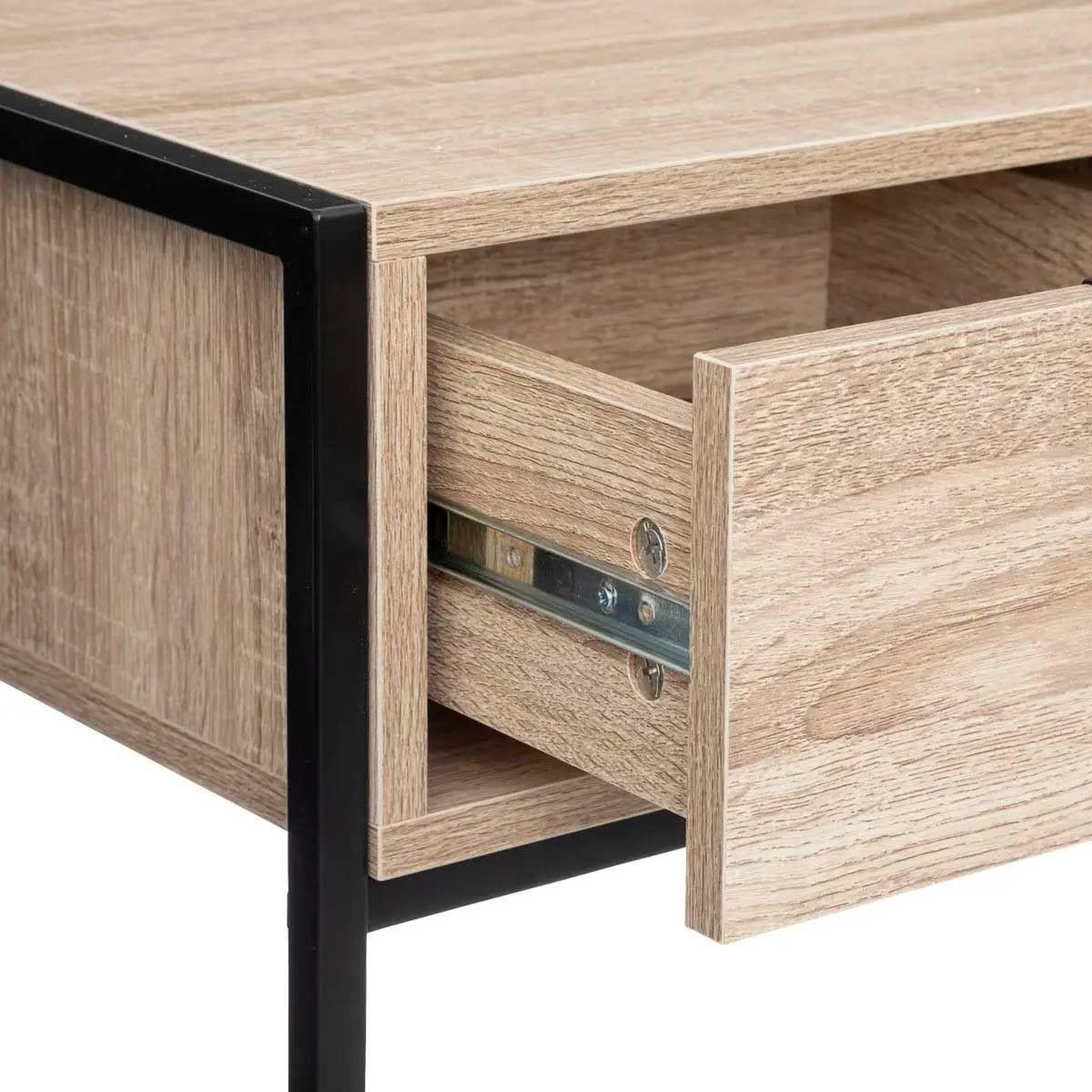 Voir la diapositive 3 : FIVE Console 2 tiroirs design  aliaj  100cm beige & noir