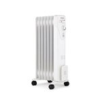 OCEANIC Radiateur électrique bain d'huile 1500W OCEANIC - 3 puissances - 7 éléments - Blanc - Mobile