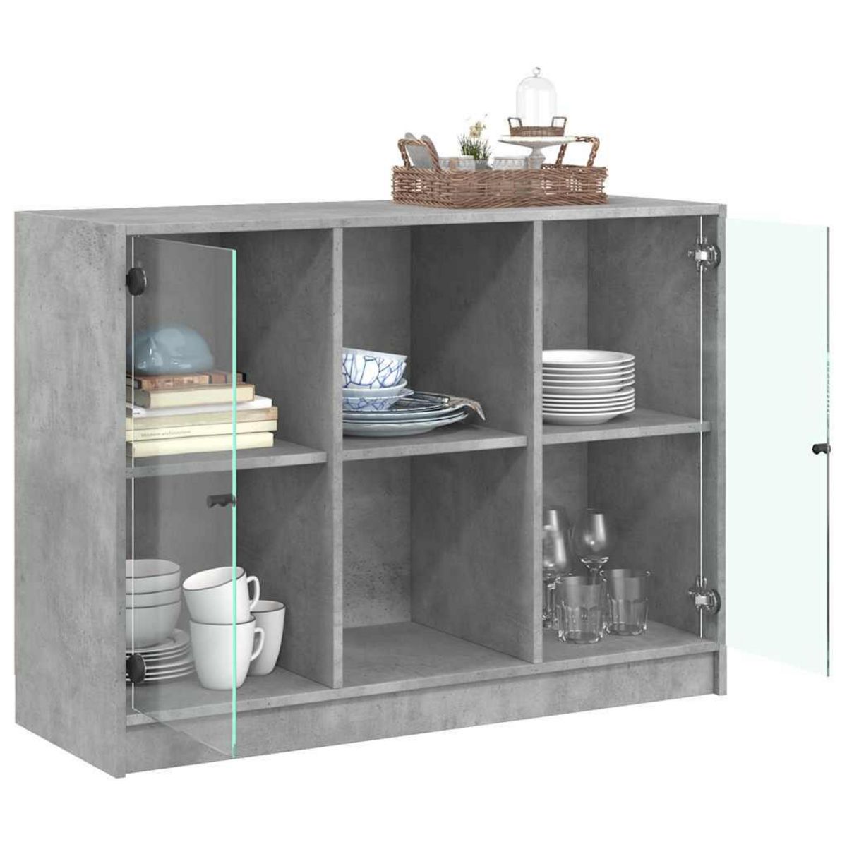 VIDAXL Buffet gris beton 102x37x75,5 cm bois d'ingenierie