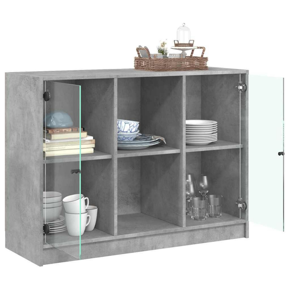 VIDAXL Buffet gris beton 102x37x75,5 cm bois d'ingenierie