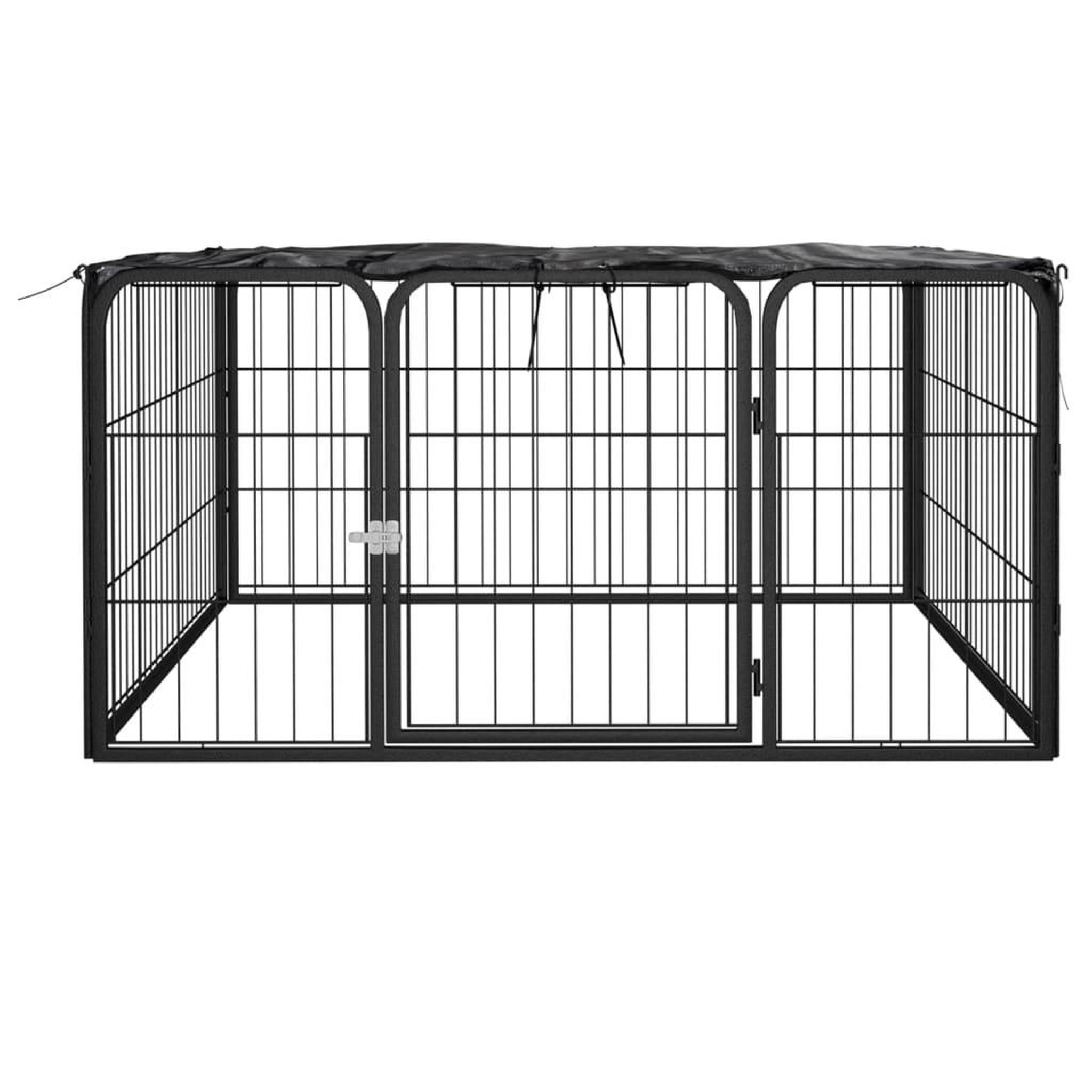 Voir la diapositive 2 : VIDAXL Parc pour chien 4 panneaux Noir 100x50cm Acier enduit de poudre