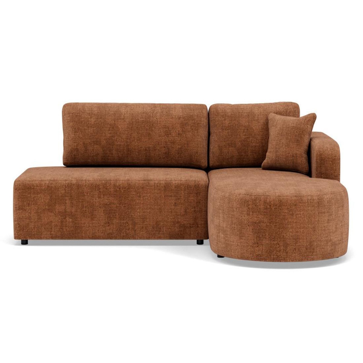 BEST MOBILIER Miro - canapé d'angle droit 4 places convertible avec coffre en velours texturé