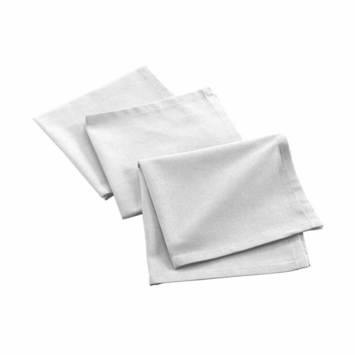 Paris Prix Lot de 3 Serviettes de Table  Mistral  40x40cm Blanc